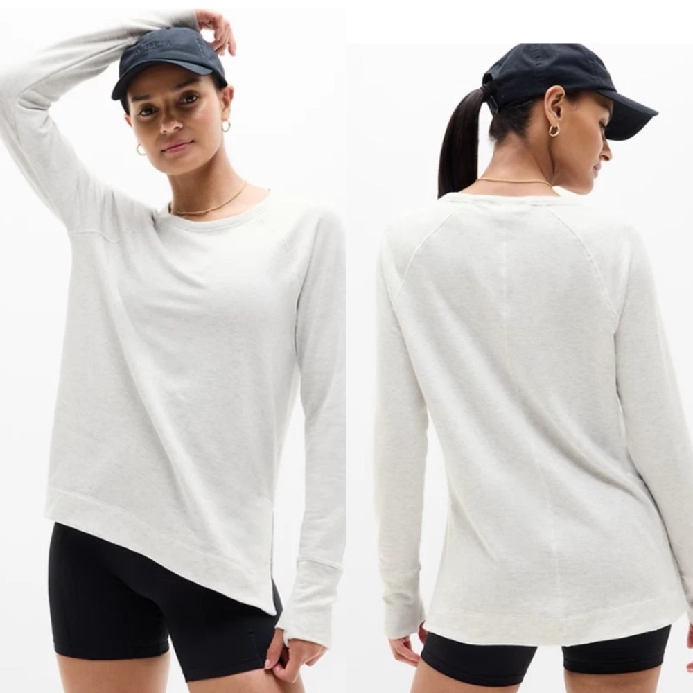 Athleta Coaster Luxe Recover Sweatshirt Gray Lounge Comfy Soft 659287 Sz Large - Picture 2 of 13